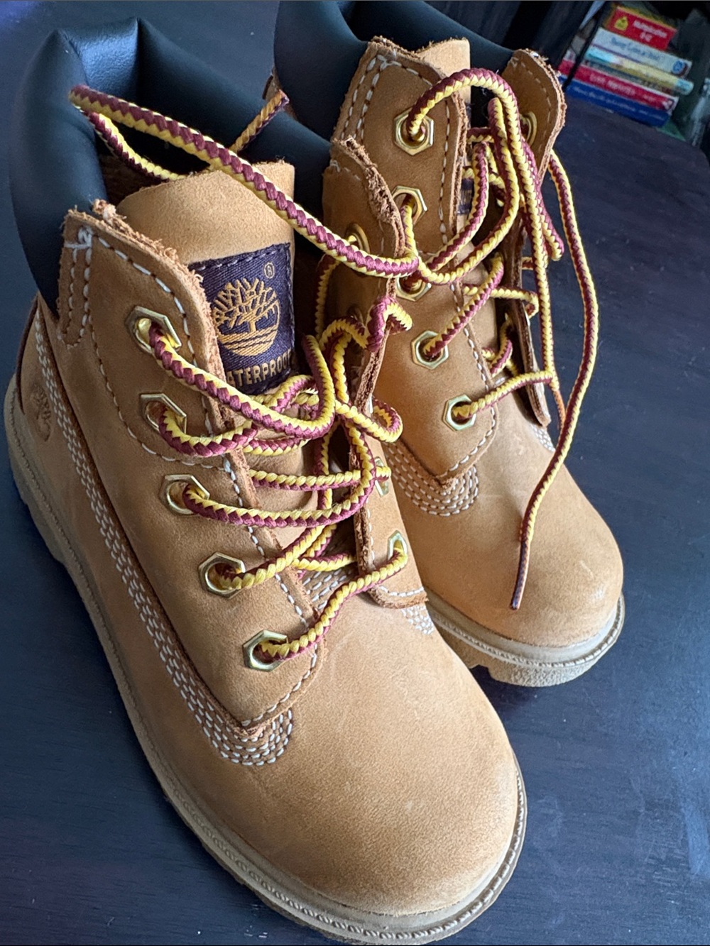 Kids timberland Wheat Nubuck Lace-Up Work Boots